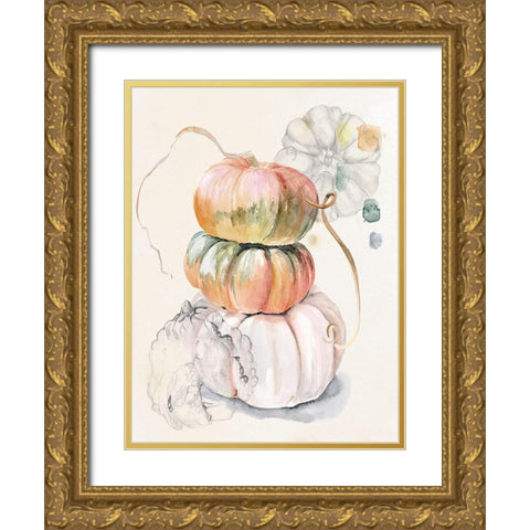 Harvest Pumpkins I Gold Ornate Wood Framed Art Print with Double Matting by Parker, Jennifer Paxton