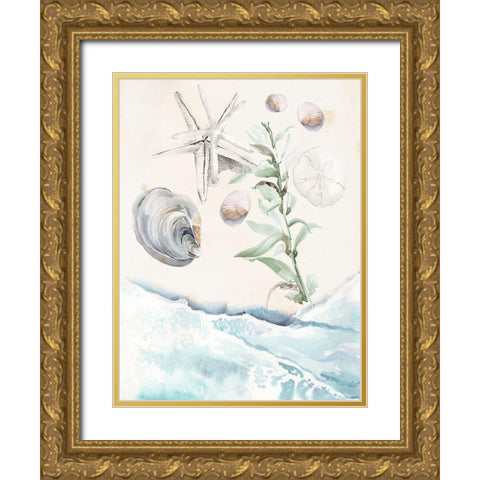 Washing Ashore II Gold Ornate Wood Framed Art Print with Double Matting by Parker, Jennifer Paxton
