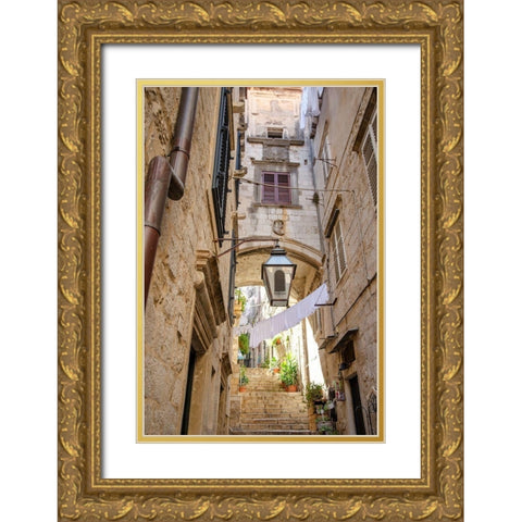 Laundry Day - Dubrovnik, Croatia Gold Ornate Wood Framed Art Print with Double Matting by DeNardo, Laura