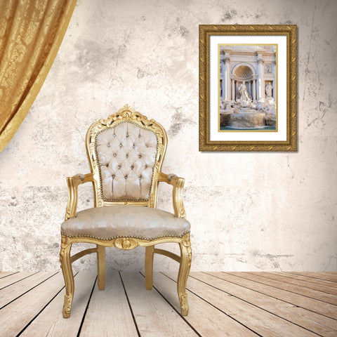 Trevi Fountain in Afternoon Light I Gold Ornate Wood Framed Art Print with Double Matting by DeNardo, Laura