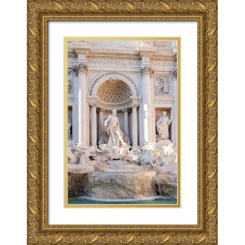 Trevi Fountain in Afternoon Light I Gold Ornate Wood Framed Art Print with Double Matting by DeNardo, Laura