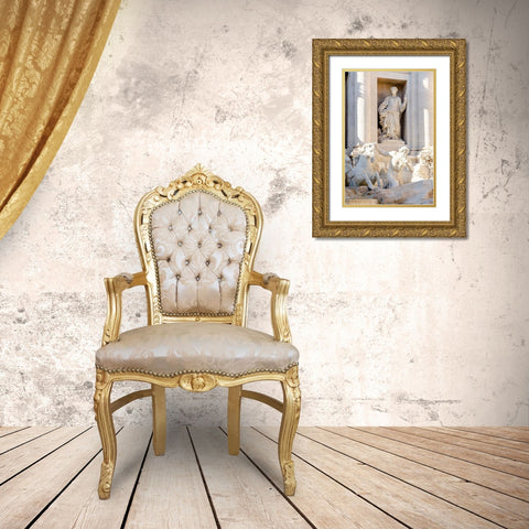 Trevi Fountain in Afternoon Light III Gold Ornate Wood Framed Art Print with Double Matting by DeNardo, Laura