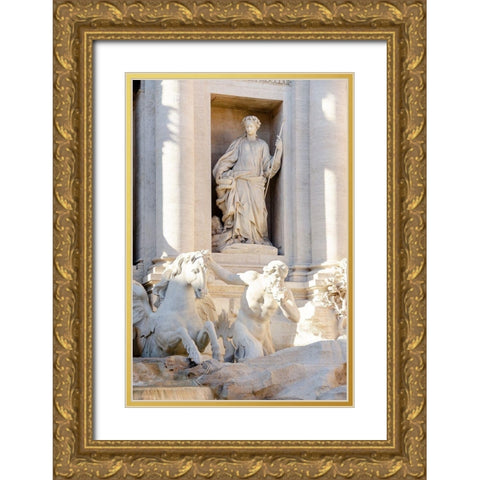 Trevi Fountain in Afternoon Light III Gold Ornate Wood Framed Art Print with Double Matting by DeNardo, Laura