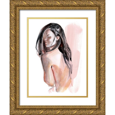 Cold Shoulders II Gold Ornate Wood Framed Art Print with Double Matting by Parker, Jennifer Paxton