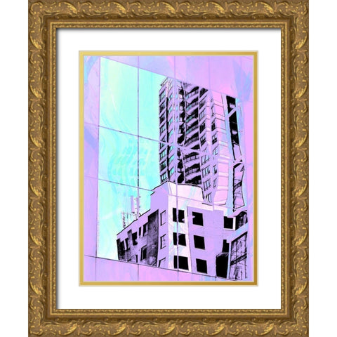 Urban Pastels I Gold Ornate Wood Framed Art Print with Double Matting by Bane, Eva