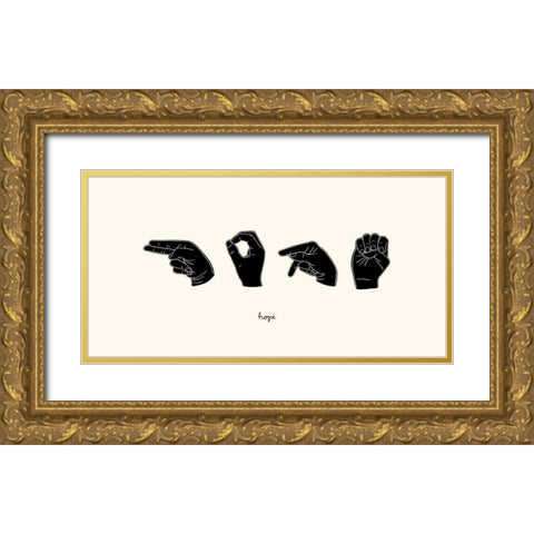Sign Language II Gold Ornate Wood Framed Art Print with Double Matting by Scarvey, Emma