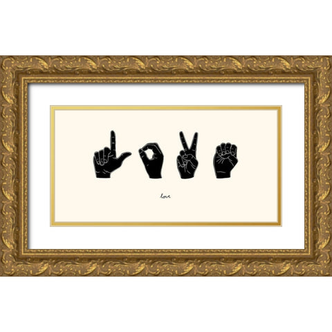 Sign Language IV Gold Ornate Wood Framed Art Print with Double Matting by Scarvey, Emma