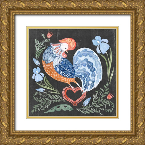Welcome Folk Garden I Gold Ornate Wood Framed Art Print with Double Matting by Parker, Jennifer Paxton