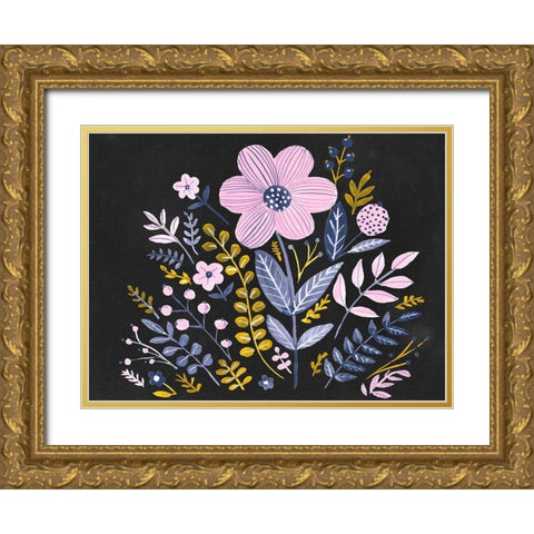 Sweet Folk Florals II Gold Ornate Wood Framed Art Print with Double Matting by Parker, Jennifer Paxton
