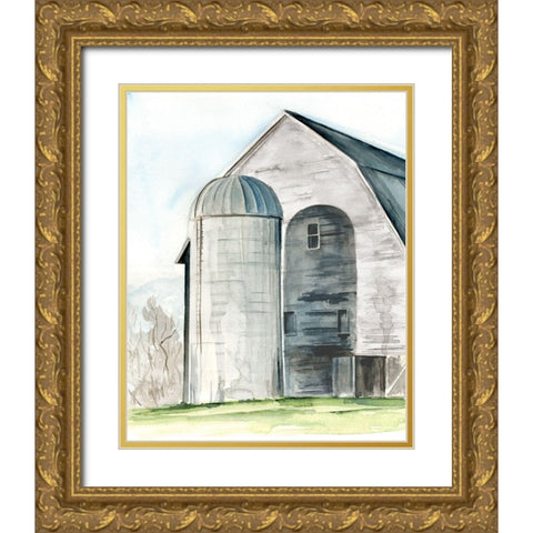 3-UP Weathered Barn I Gold Ornate Wood Framed Art Print with Double Matting by Parker, Jennifer Paxton