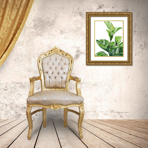 Fiddle Fig I Gold Ornate Wood Framed Art Print with Double Matting by Parker, Jennifer Paxton