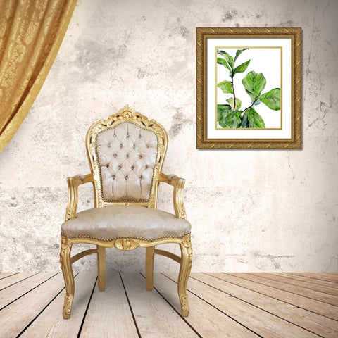 Fiddle Fig II Gold Ornate Wood Framed Art Print with Double Matting by Parker, Jennifer Paxton