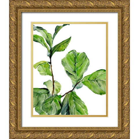 Fiddle Fig II Gold Ornate Wood Framed Art Print with Double Matting by Parker, Jennifer Paxton