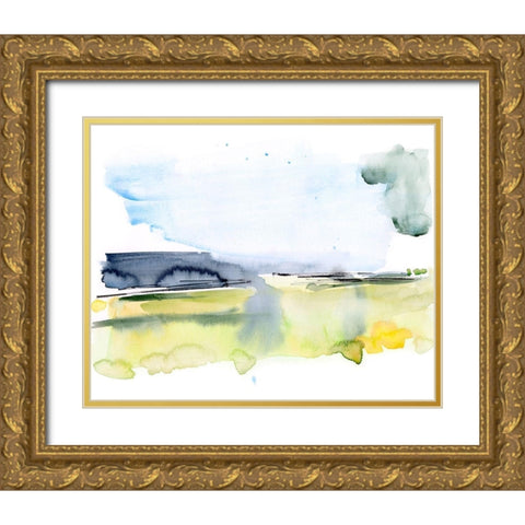 Paynes Gray Plains II Gold Ornate Wood Framed Art Print with Double Matting by Parker, Jennifer Paxton