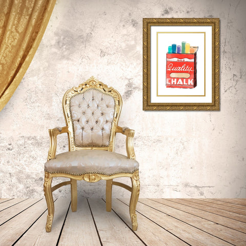 School Days I Gold Ornate Wood Framed Art Print with Double Matting by Vess, June Erica