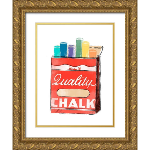 School Days I Gold Ornate Wood Framed Art Print with Double Matting by Vess, June Erica