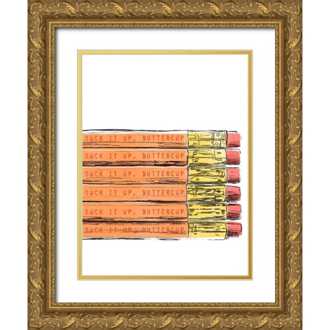 School Days II Gold Ornate Wood Framed Art Print with Double Matting by Vess, June Erica