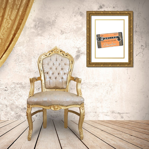 School Days V Gold Ornate Wood Framed Art Print with Double Matting by Vess, June Erica