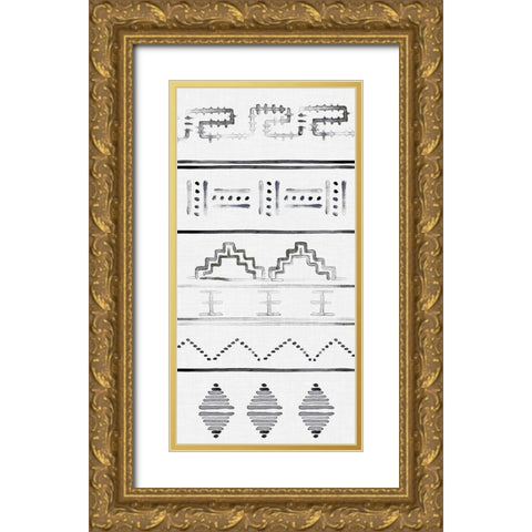 Paz III Gold Ornate Wood Framed Art Print with Double Matting by Parker, Jennifer Paxton