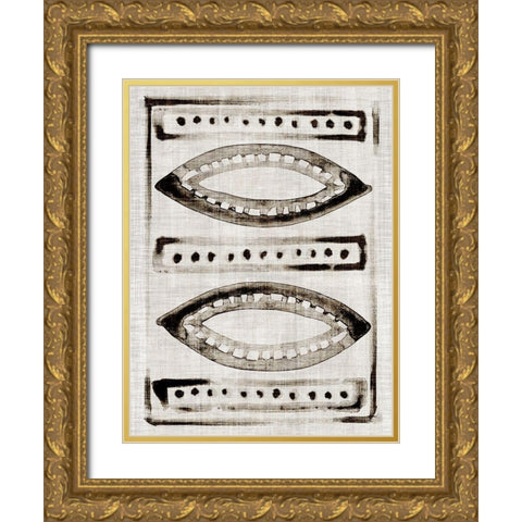 Batik Block Flag II Gold Ornate Wood Framed Art Print with Double Matting by Parker, Jennifer Paxton