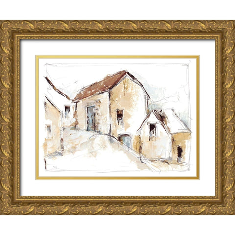 Quiet Streets II Gold Ornate Wood Framed Art Print with Double Matting by Harper, Ethan