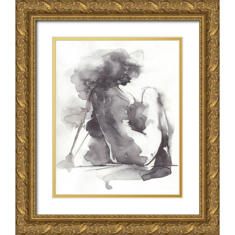 Waterforms II Gold Ornate Wood Framed Art Print with Double Matting by Parker, Jennifer Paxton