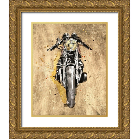 Metallic Rider I Gold Ornate Wood Framed Art Print with Double Matting by Warren, Annie