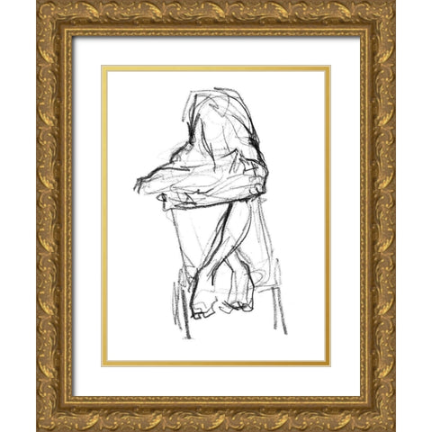 Contemplate II Gold Ornate Wood Framed Art Print with Double Matting by Parker, Jennifer Paxton