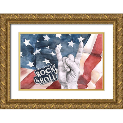 National Anthem I Gold Ornate Wood Framed Art Print with Double Matting by Parker, Jennifer Paxton