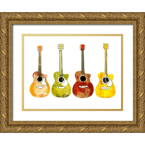 String Band II Gold Ornate Wood Framed Art Print with Double Matting by Warren, Annie