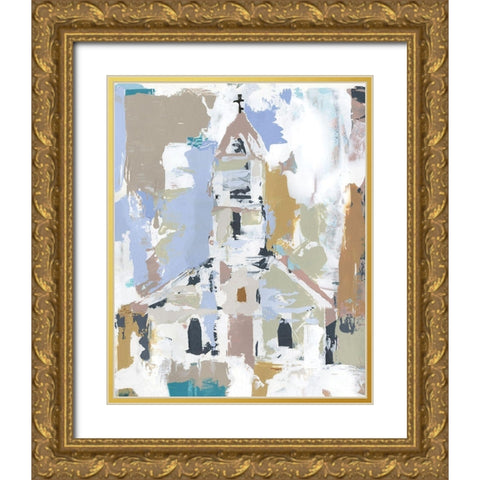 Sunday Chapel II Gold Ornate Wood Framed Art Print with Double Matting by Warren, Annie