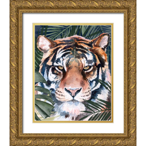 Jungle Cat I Gold Ornate Wood Framed Art Print with Double Matting by Parker, Jennifer Paxton