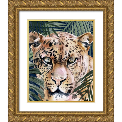Jungle Cat II Gold Ornate Wood Framed Art Print with Double Matting by Parker, Jennifer Paxton