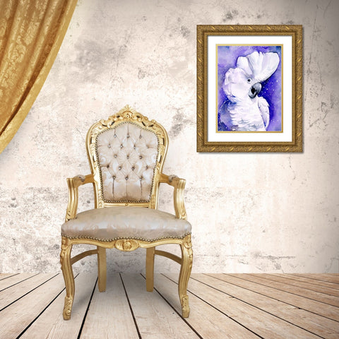 Celestial Cockatoos I Gold Ornate Wood Framed Art Print with Double Matting by Parker, Jennifer Paxton