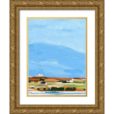 Color Field Landscape II Gold Ornate Wood Framed Art Print with Double Matting by Scarvey, Emma