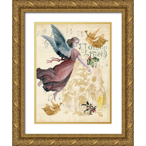 Christmas Greetings II Gold Ornate Wood Framed Art Print with Double Matting by Parker, Jennifer Paxton