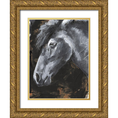 Tribeca Horse II Gold Ornate Wood Framed Art Print with Double Matting by Parker, Jennifer Paxton