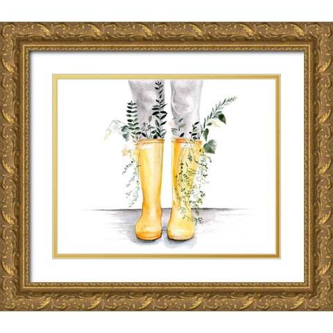 Flow and Grow I Gold Ornate Wood Framed Art Print with Double Matting by Parker, Jennifer Paxton