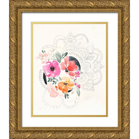 Mandala Bouquet I Gold Ornate Wood Framed Art Print with Double Matting by Parker, Jennifer Paxton
