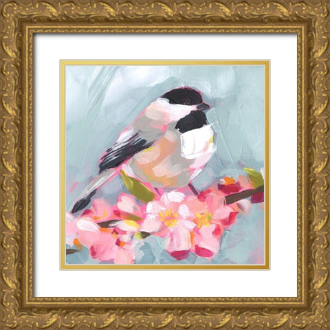 Brushstroke Bird II Gold Ornate Wood Framed Art Print with Double Matting by Parker, Jennifer Paxton