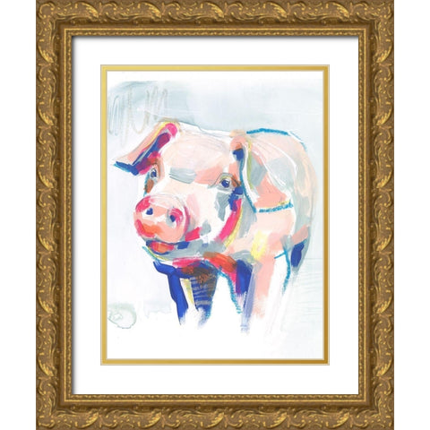 Fluorescent Farm IV Gold Ornate Wood Framed Art Print with Double Matting by Parker, Jennifer Paxton
