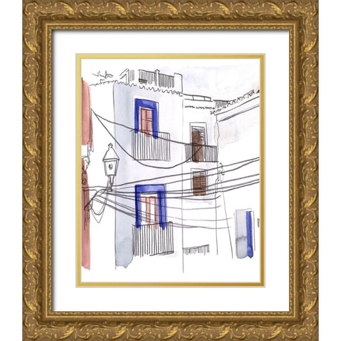 Alley Light I Gold Ornate Wood Framed Art Print with Double Matting by Parker, Jennifer Paxton
