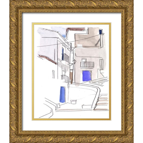 Alley Light II Gold Ornate Wood Framed Art Print with Double Matting by Parker, Jennifer Paxton