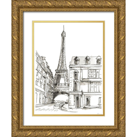 Pen and Ink Travel Studies I Gold Ornate Wood Framed Art Print with Double Matting by Harper, Ethan