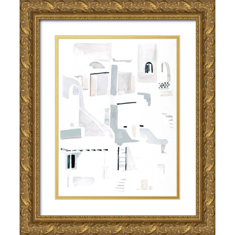 Ascending Neutrals I Gold Ornate Wood Framed Art Print with Double Matting by Parker, Jennifer Paxton