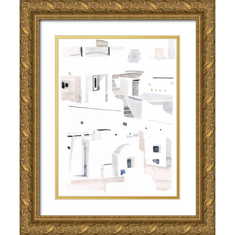 Ascending Neutrals II Gold Ornate Wood Framed Art Print with Double Matting by Parker, Jennifer Paxton
