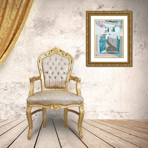 La Isla III Gold Ornate Wood Framed Art Print with Double Matting by Wang, Melissa