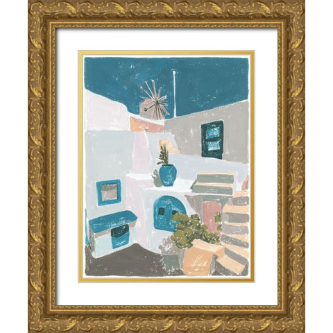 La Isla IV Gold Ornate Wood Framed Art Print with Double Matting by Wang, Melissa