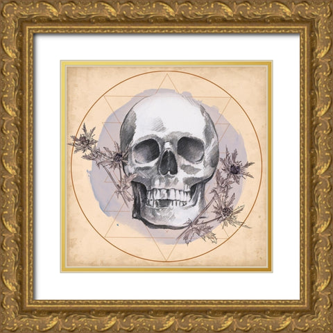 Skull Thistle I Gold Ornate Wood Framed Art Print with Double Matting by Parker, Jennifer Paxton
