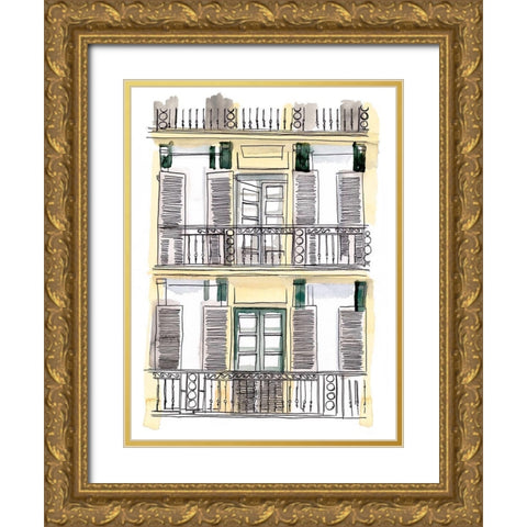 On the Sunny Side of the Street I Gold Ornate Wood Framed Art Print with Double Matting by Parker, Jennifer Paxton
